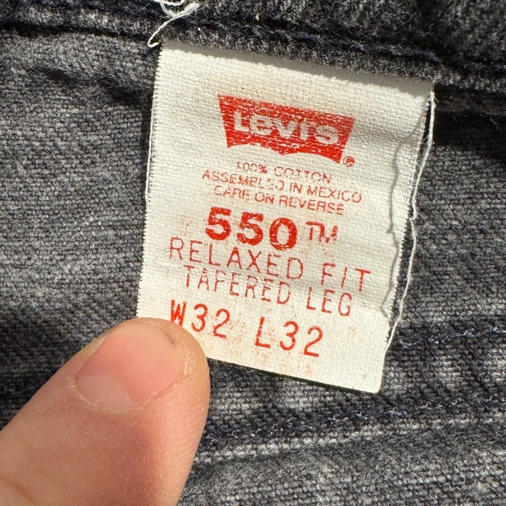 VTG Levi's 550 Jeans Men 32x32 Orange‎ Tab Black Relaxed Fit 90s *READ*